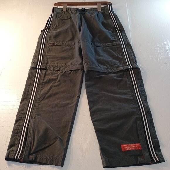 WearFirst Boy Medium Cargo Utility Pant 9 Zip Pocket 70% Cotton Adjustable Waist - Picture 1 of 8